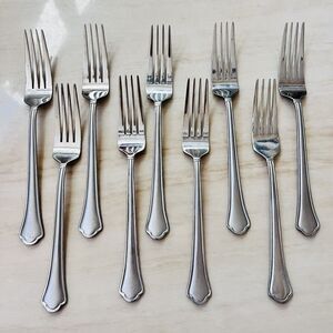 International Capri Frost Stainless Dinner Fork 8 1/8in Glossy Satin Frosted 9pc